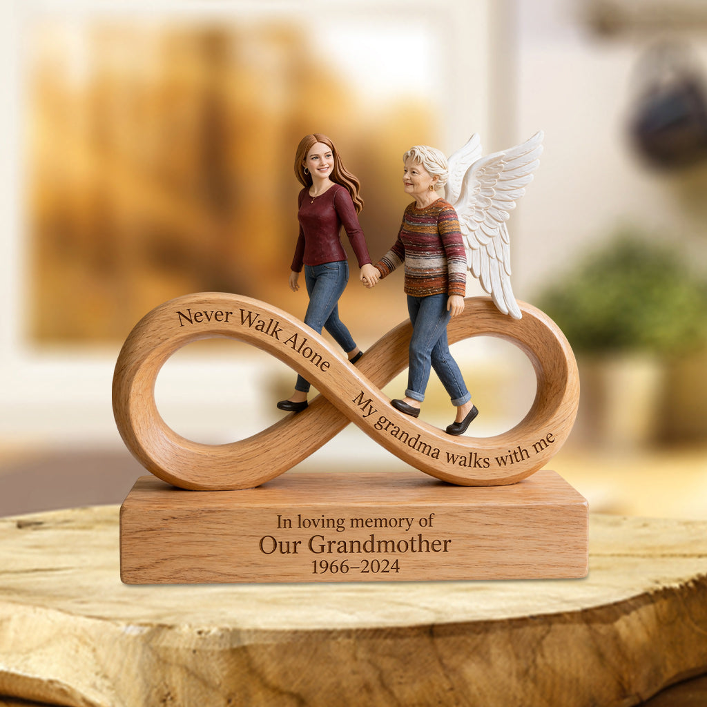 Never Walk Alone - Personalized Memorial Custom Shaped Acrylic Plaque