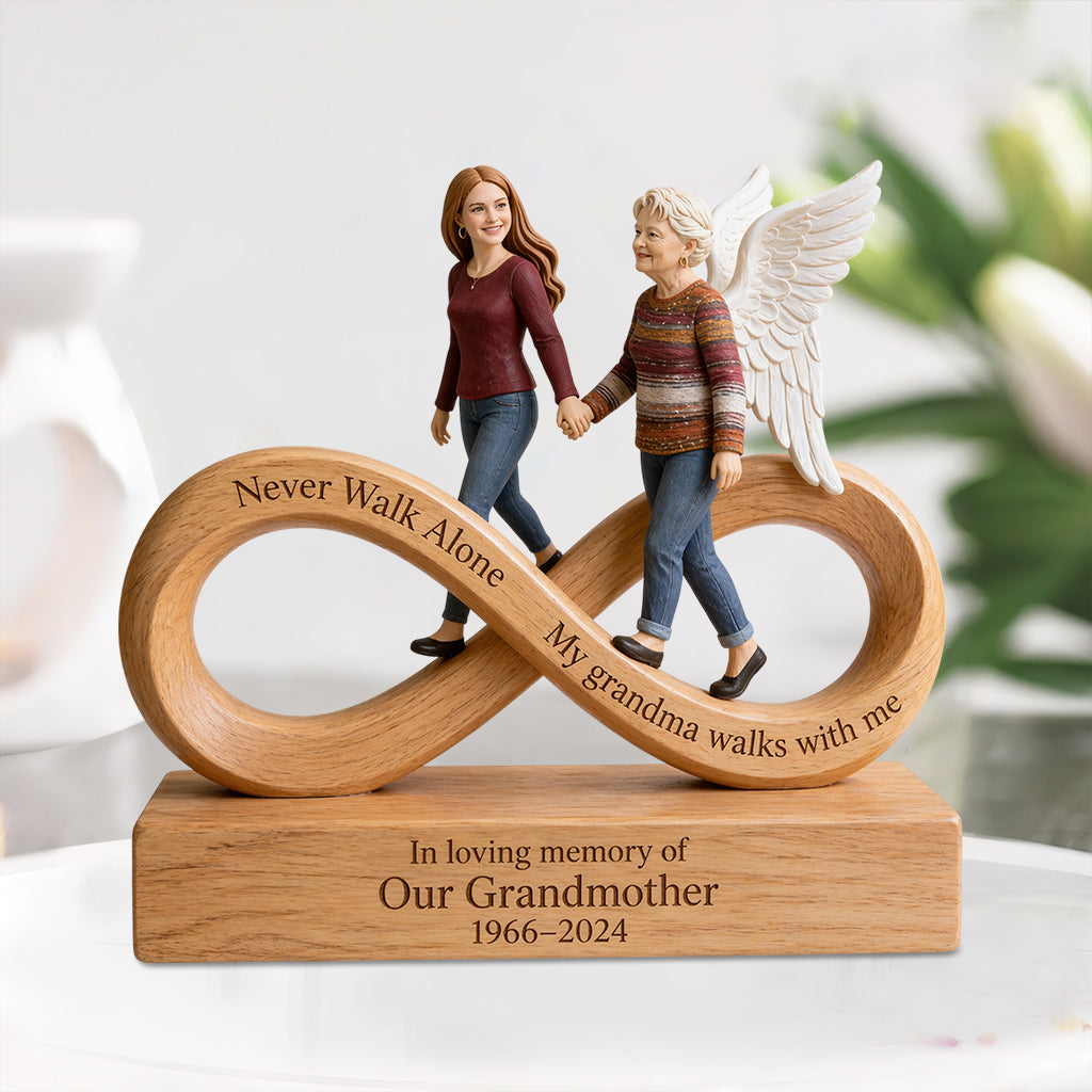 Never Walk Alone - Personalized Memorial Custom Shaped Acrylic Plaque