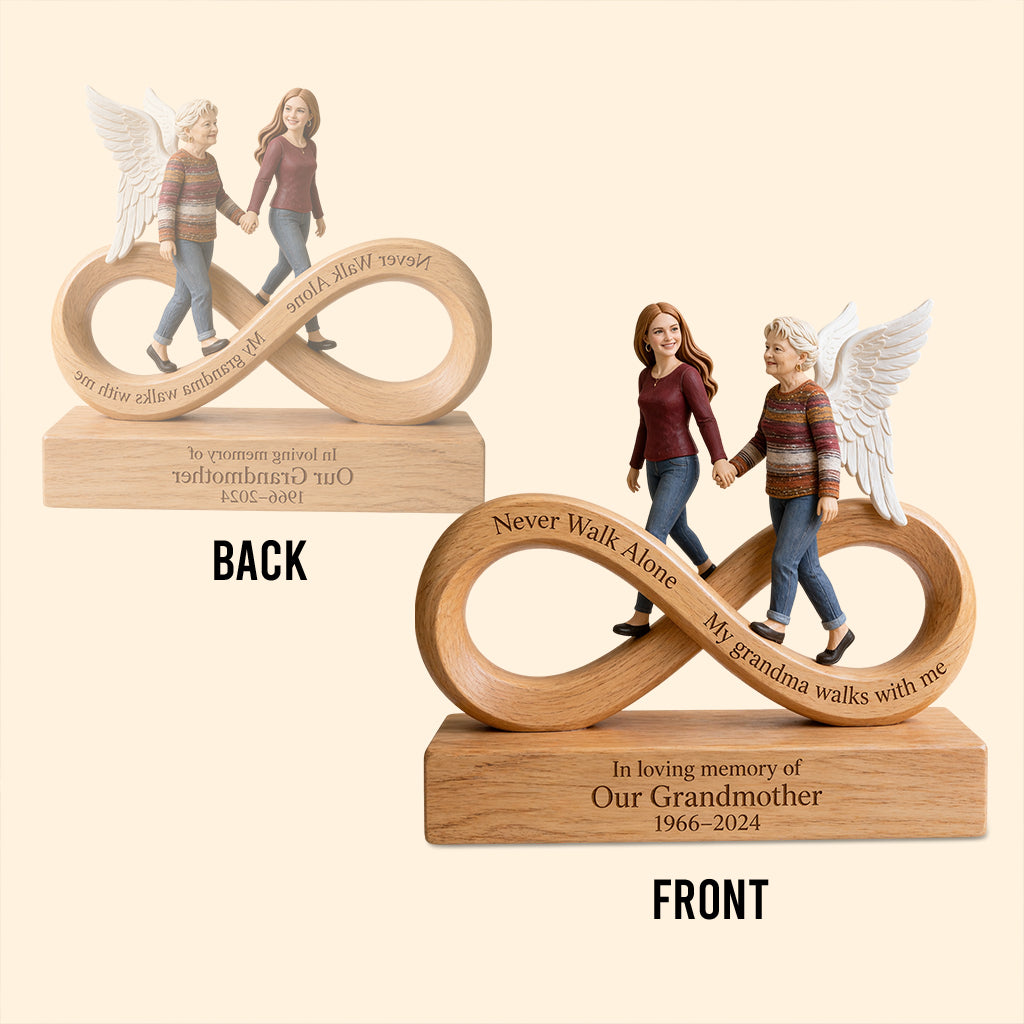 Never Walk Alone - Personalized Memorial Custom Shaped Acrylic Plaque