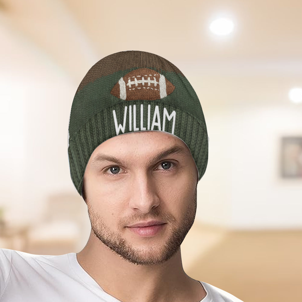 Touchdown Style - Personalized Football Beanie Hat