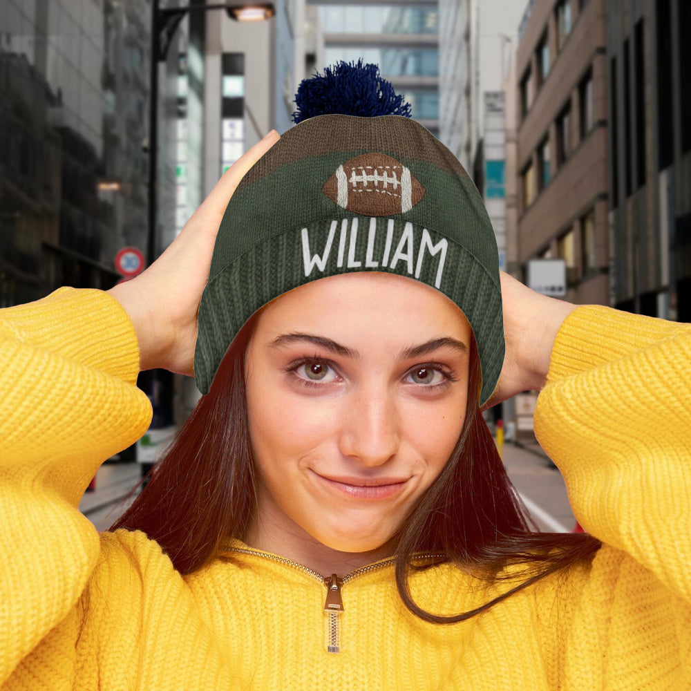 Touchdown Style - Personalized Football Beanie Hat