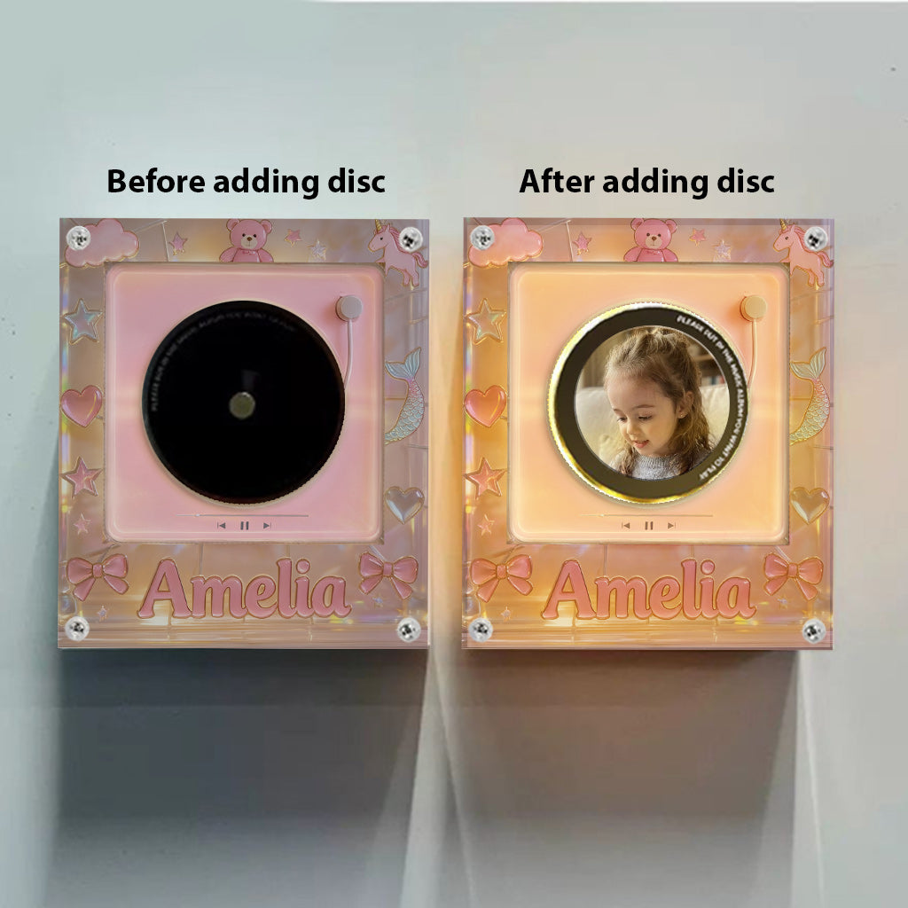 Night Story Telling For Kids - Personalized Kid Rotating Music Magnet With Light