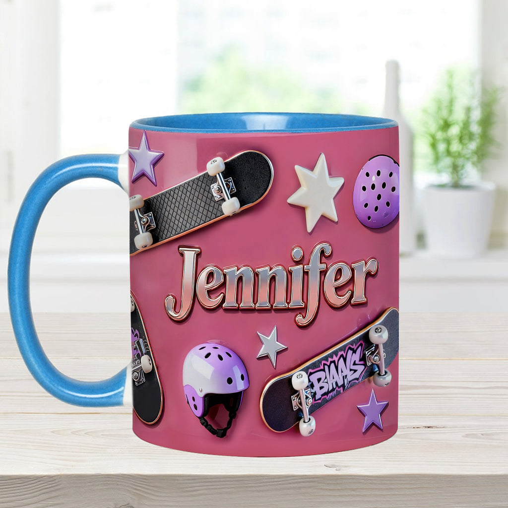 Love Skateboarding - Personalized Skateboarding Accent Mug & Coaster