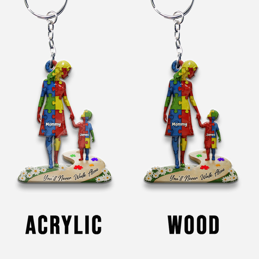 You'll Never Walk Alone - Personalized Autism Awareness Keychain