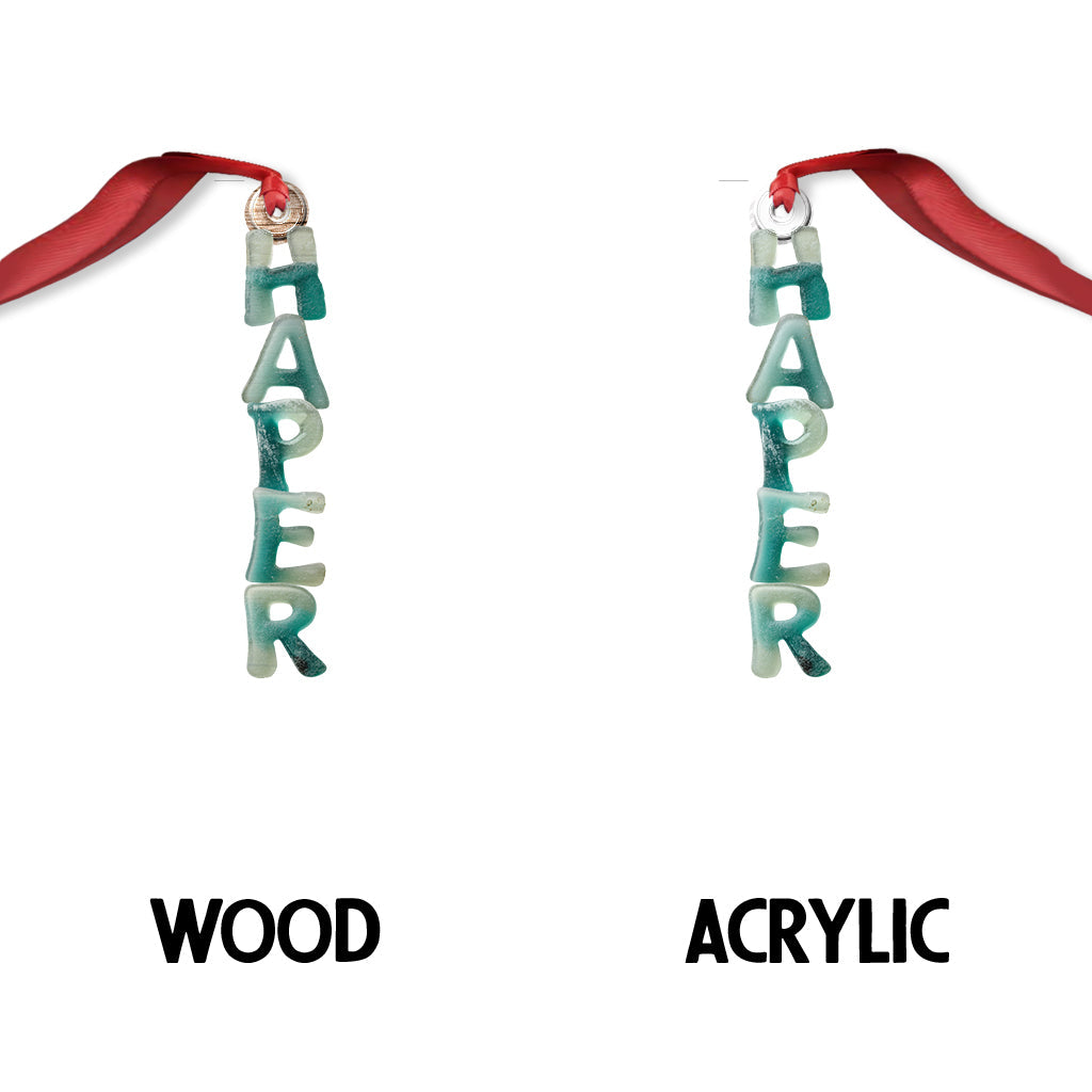 Sea Glass Alphabet, Name Ornament - Personalized Family Custom Shaped Ornament