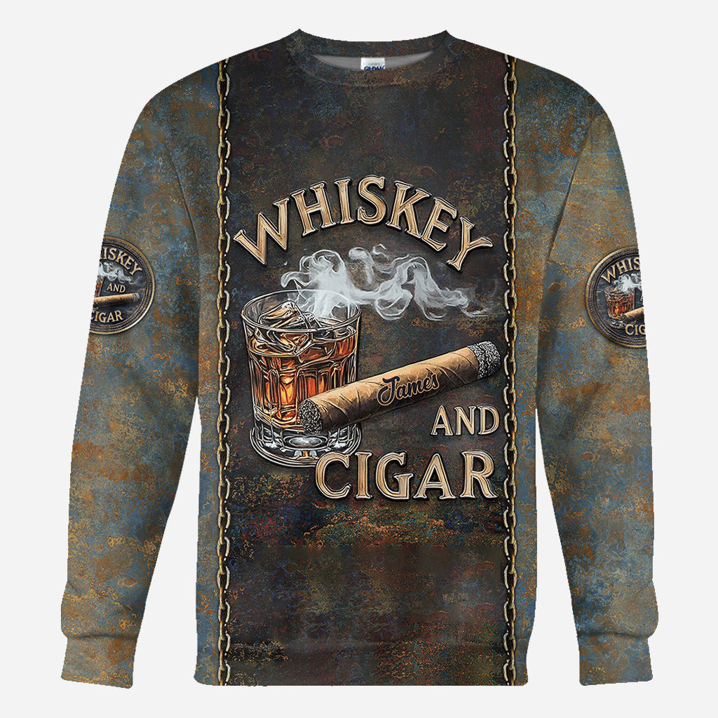 Whiskey And Cigar - Personalized Whisky All Over Shirt