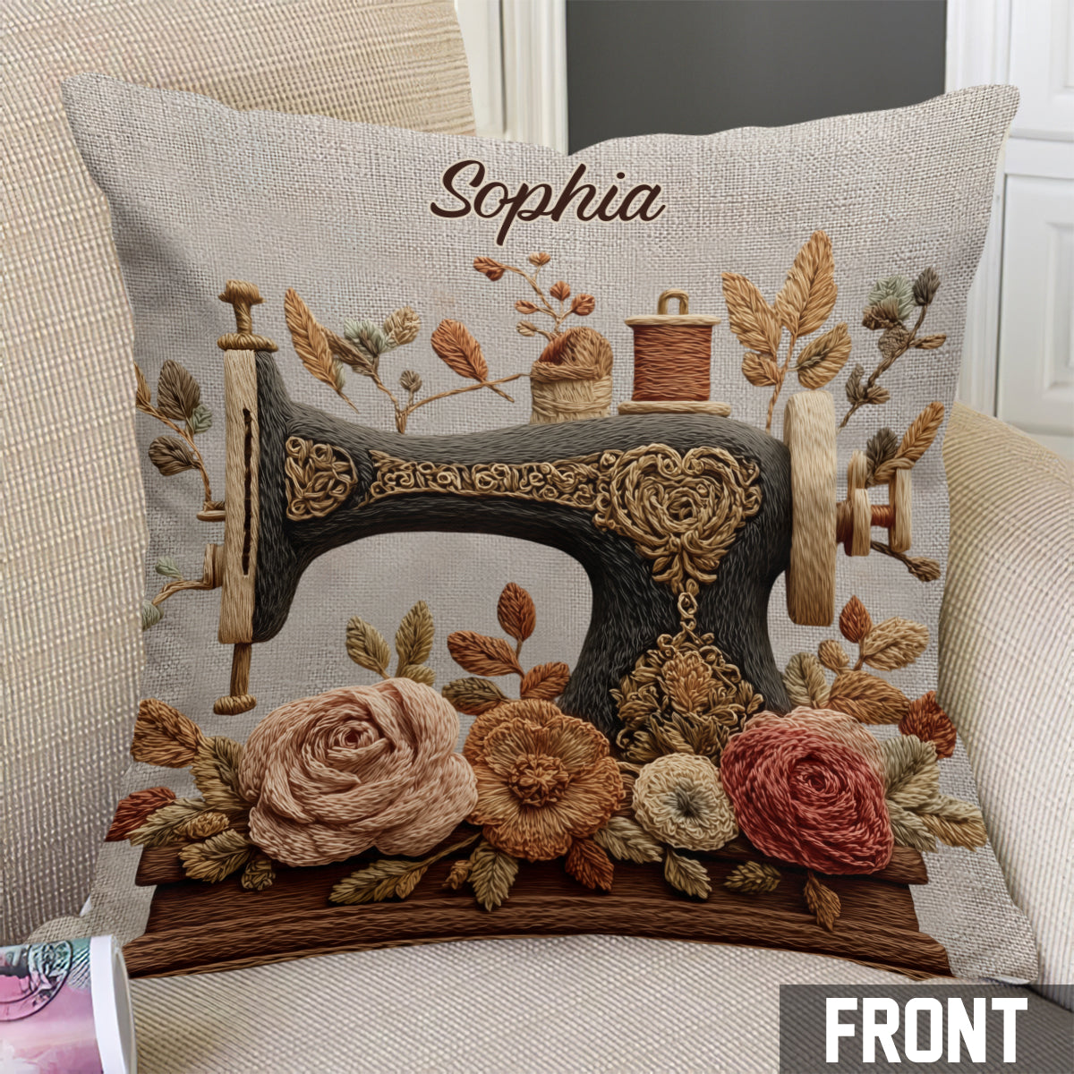 Love Sewing - Personalized Sewing Throw Pillow