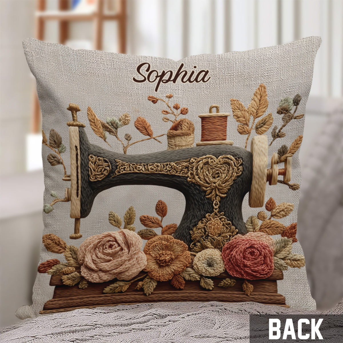 Love Sewing - Personalized Sewing Throw Pillow