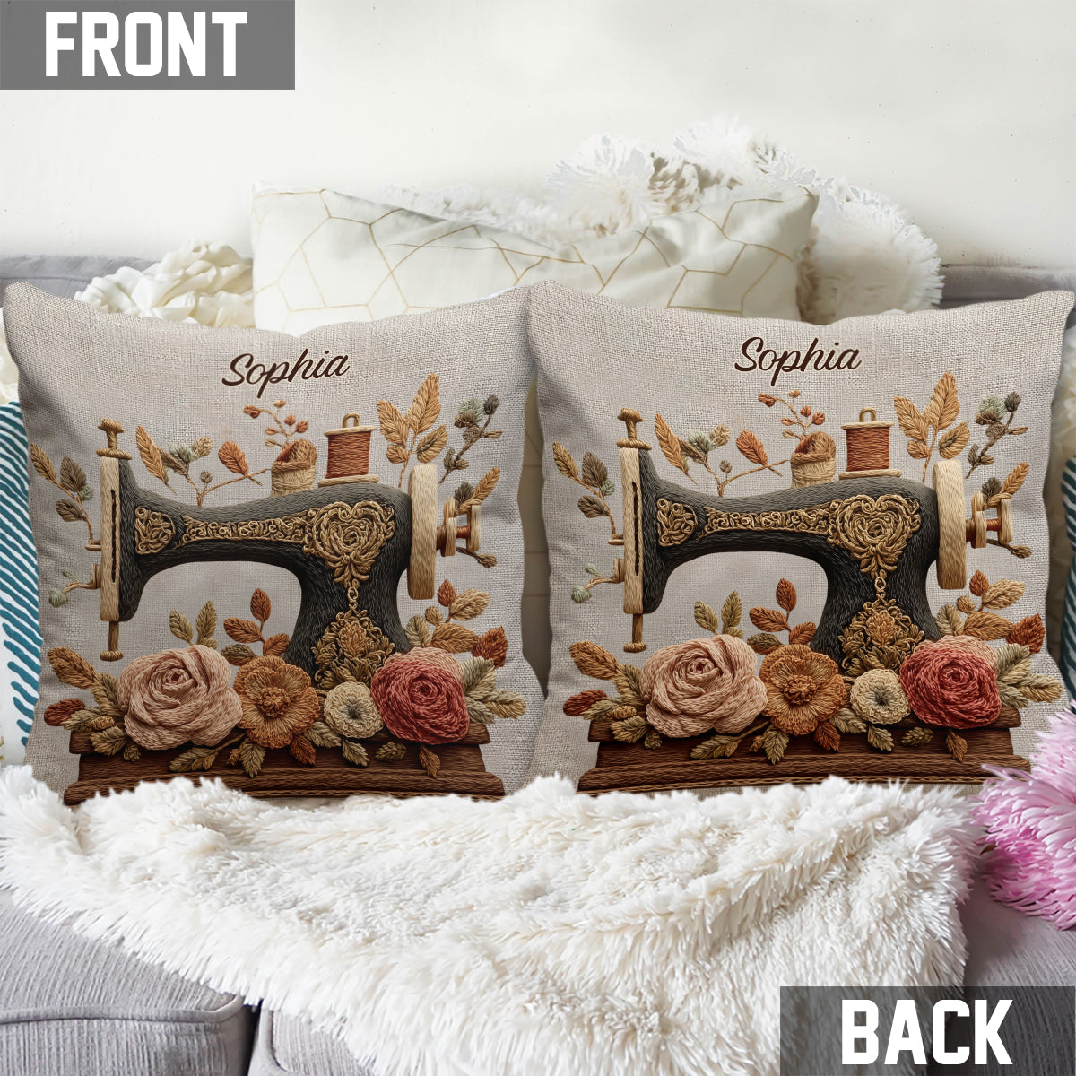 Love Sewing - Personalized Sewing Throw Pillow