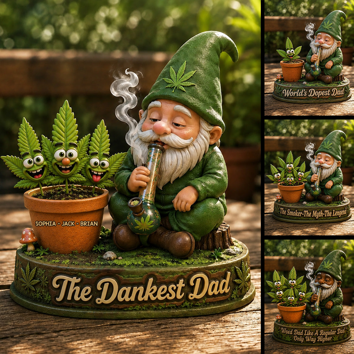 Weed Fathers Day Card, Worlds Dopest Dad, Stoner Gifts - Personalized Weed Custom Shaped Acrylic Plaque