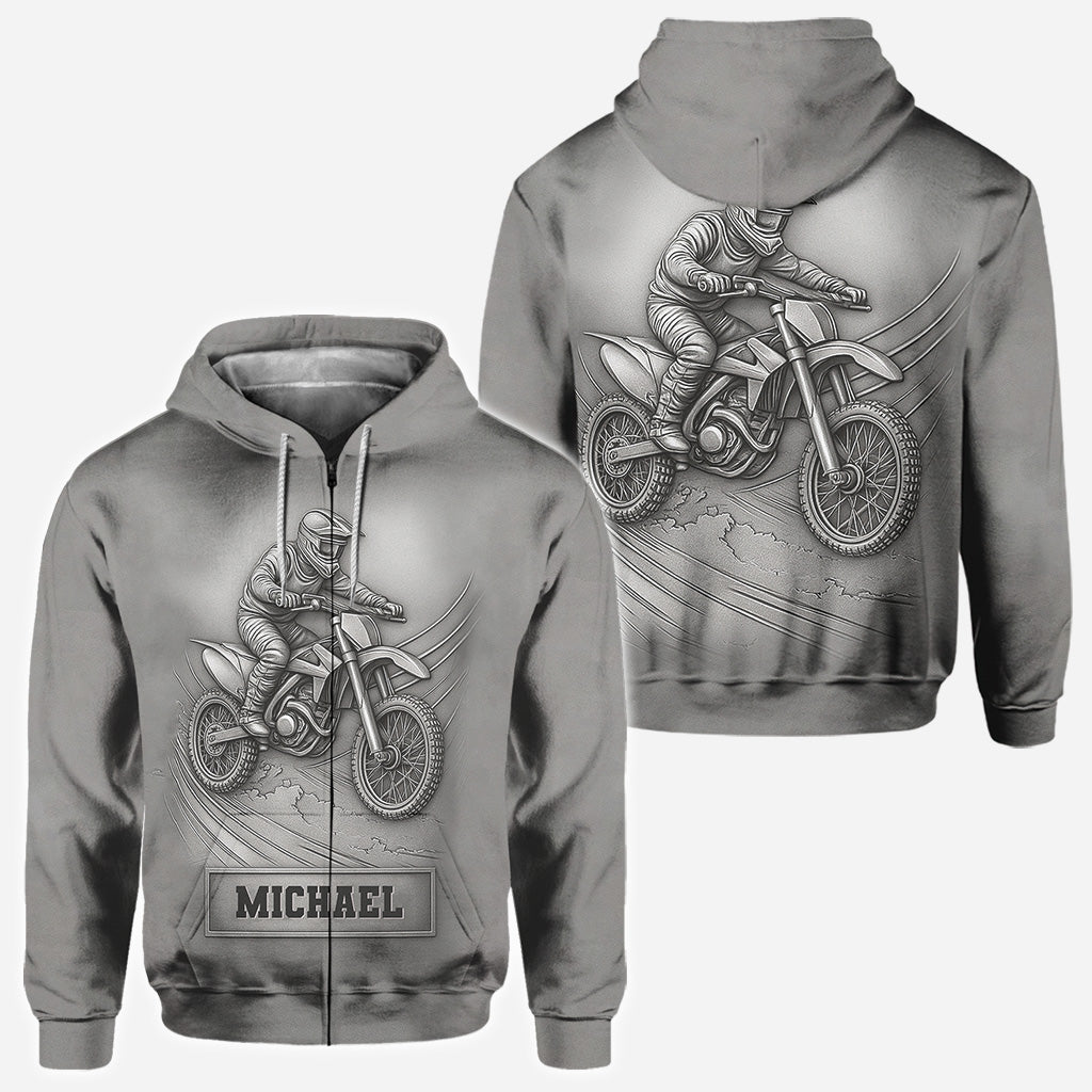 Metalic Dirt Bike/ Motocross - Personalized Dirt Bike All Over Shirt