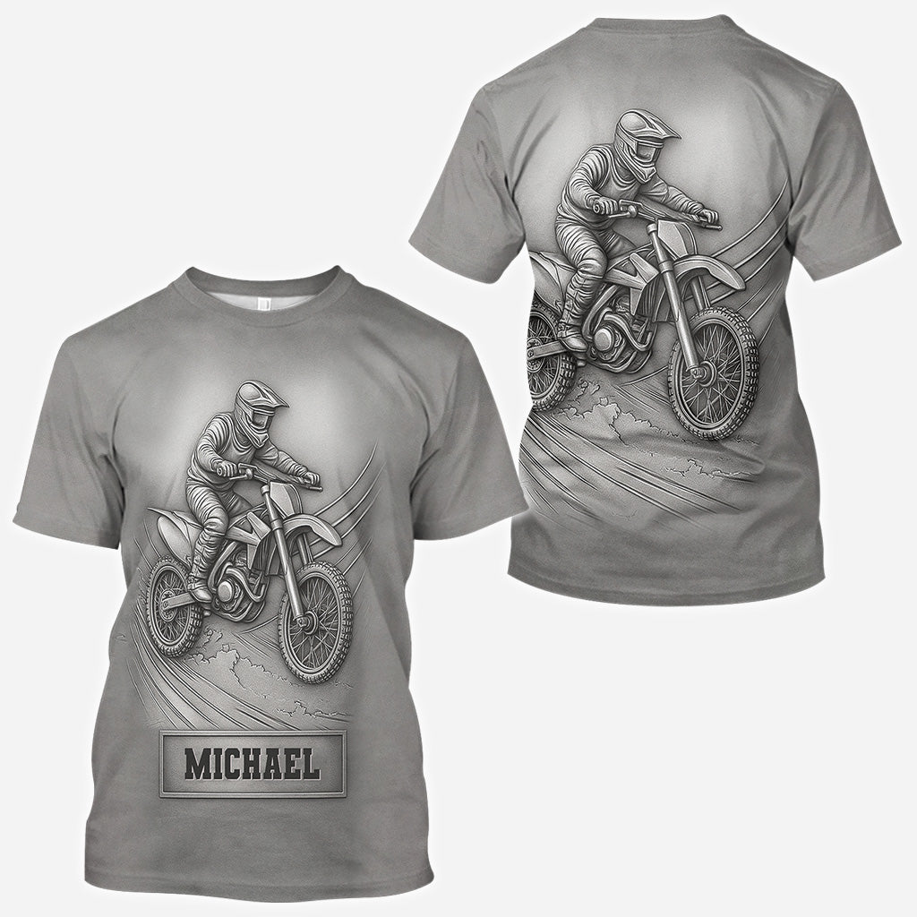 Metalic Dirt Bike/ Motocross - Personalized Dirt Bike All Over Shirt