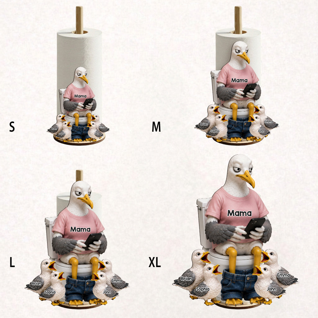 Mom Dad Funny Seagulls - Personalized Father Paper Towel Stand