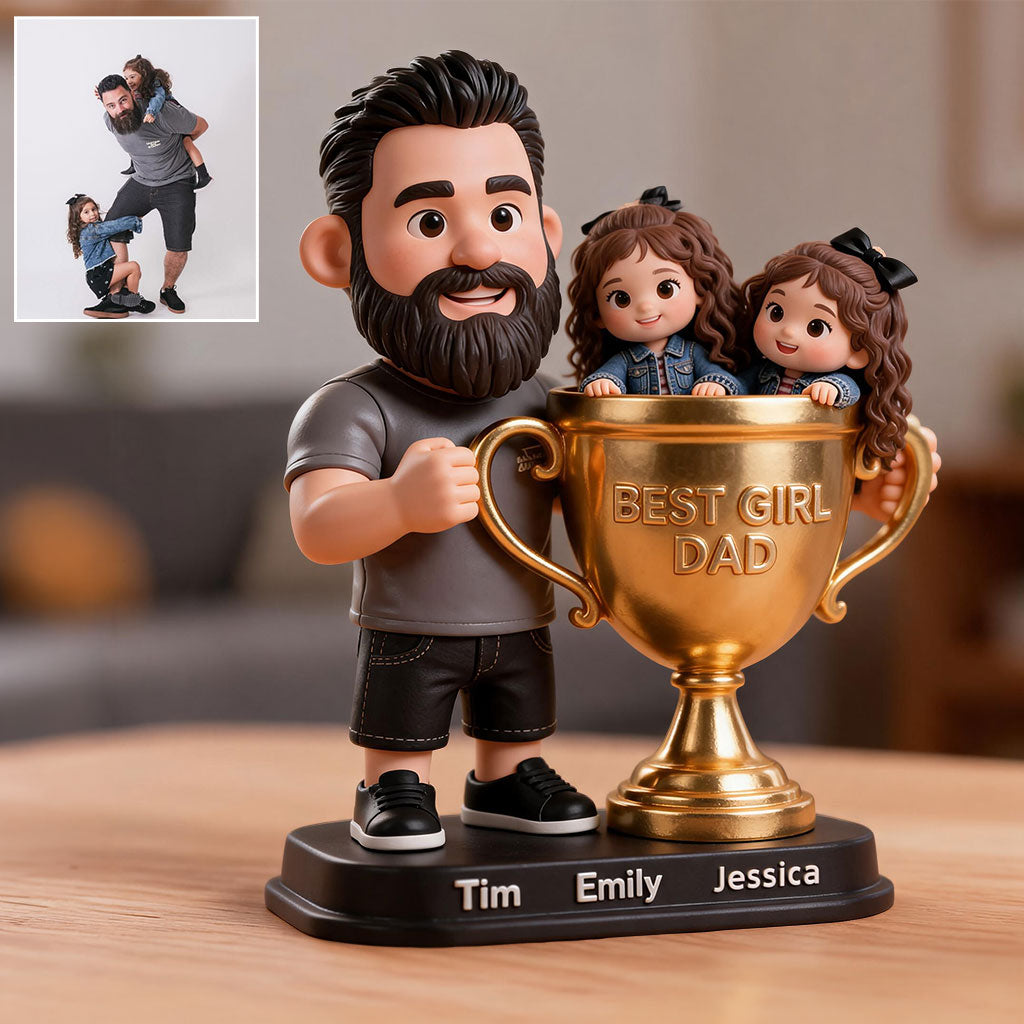 The Best Dad Trophy - Personalized Father Custom Shaped Acrylic Plaque