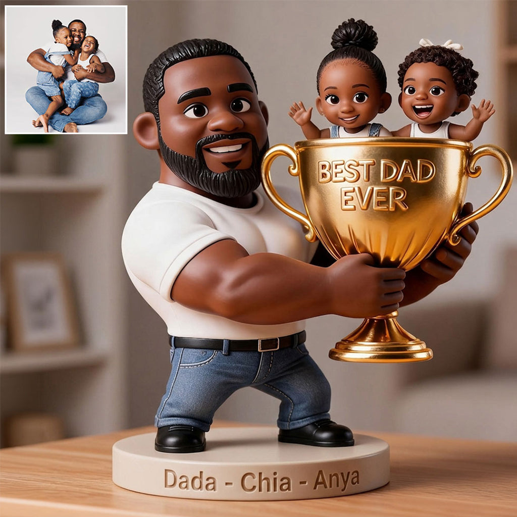 The Best Dad Trophy - Personalized Father Custom Shaped Acrylic Plaque