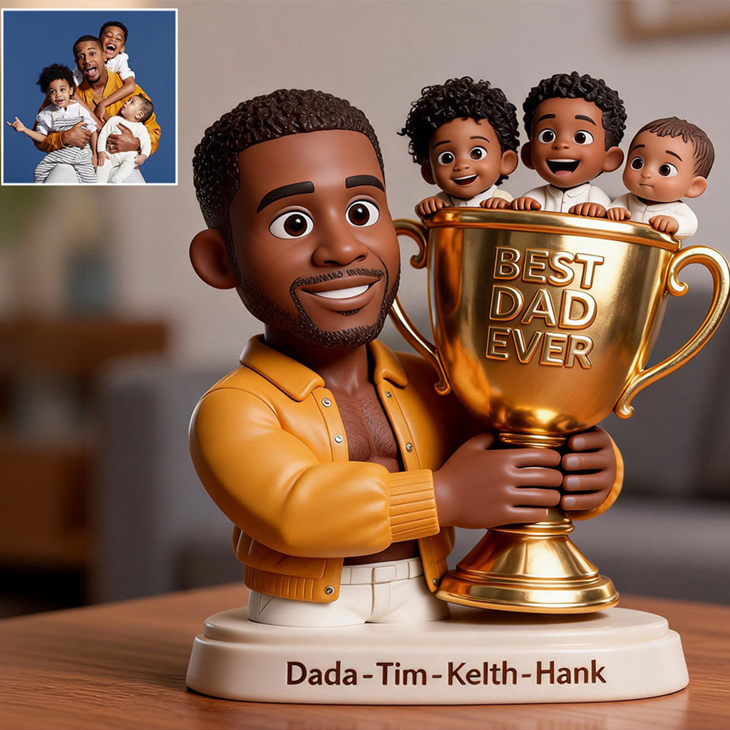 The Best Dad Trophy - Personalized Father Custom Shaped Acrylic Plaque