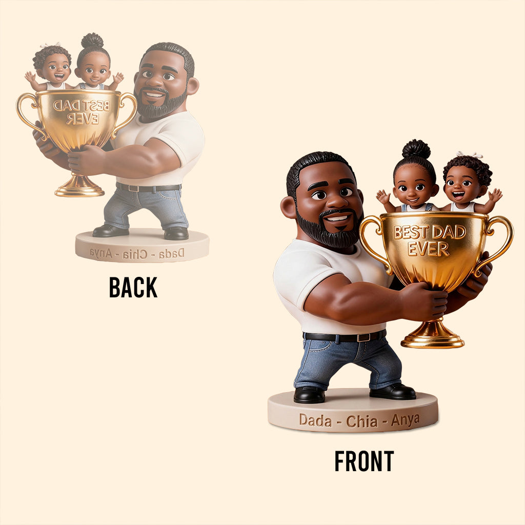 The Best Dad Trophy - Personalized Father Custom Shaped Acrylic Plaque