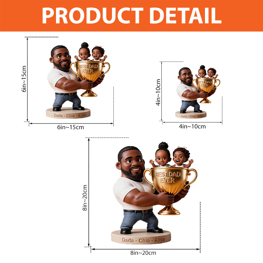 The Best Dad Trophy - Personalized Father Custom Shaped Acrylic Plaque