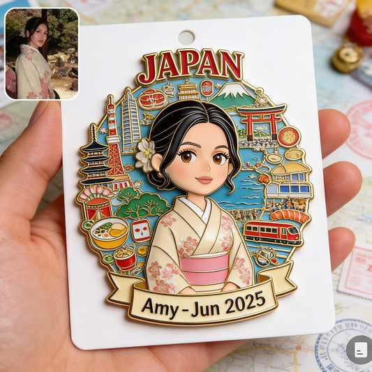 Travel Memories Keepsake - Personalized Travelling 3D Embossed Enamel Pin