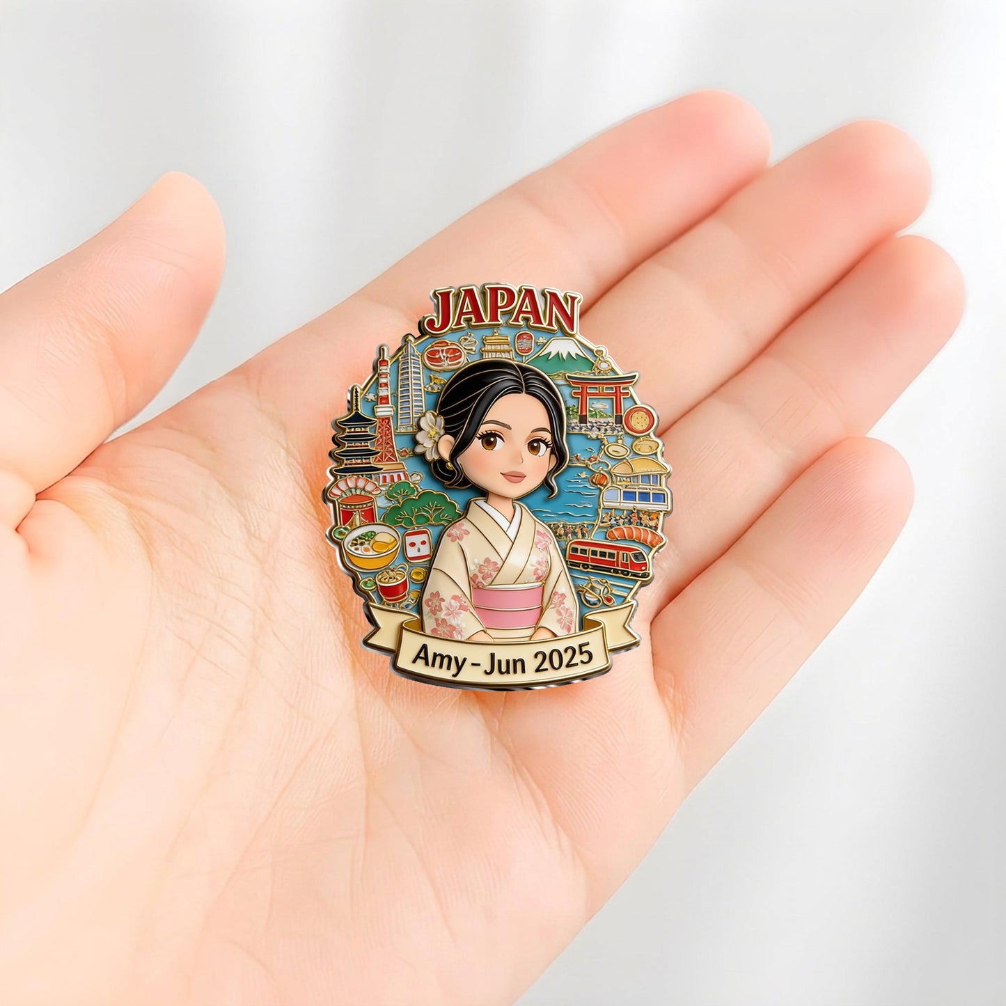 Travel Memories Keepsake - Personalized Travelling 3D Embossed Enamel Pin