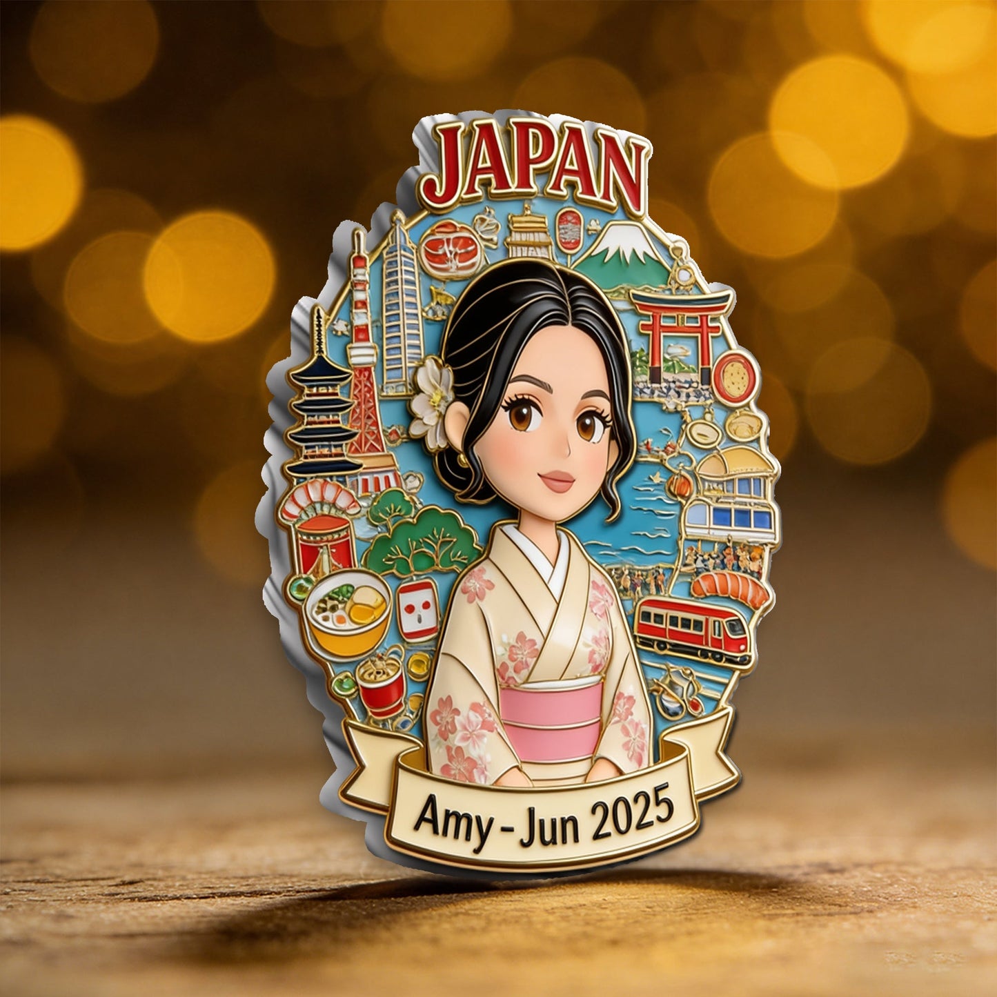 Travel Memories Keepsake - Personalized Travelling 3D Embossed Enamel Pin