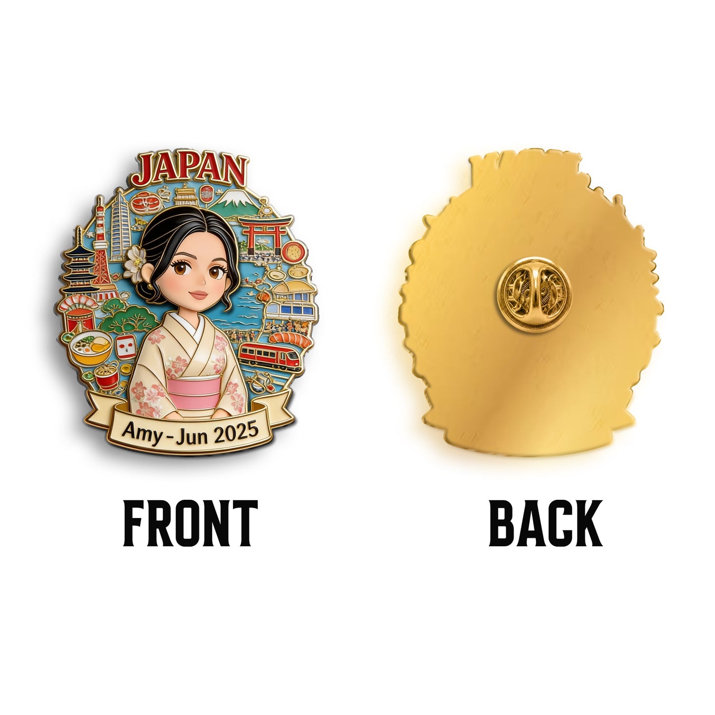 Travel Memories Keepsake - Personalized Travelling 3D Embossed Enamel Pin