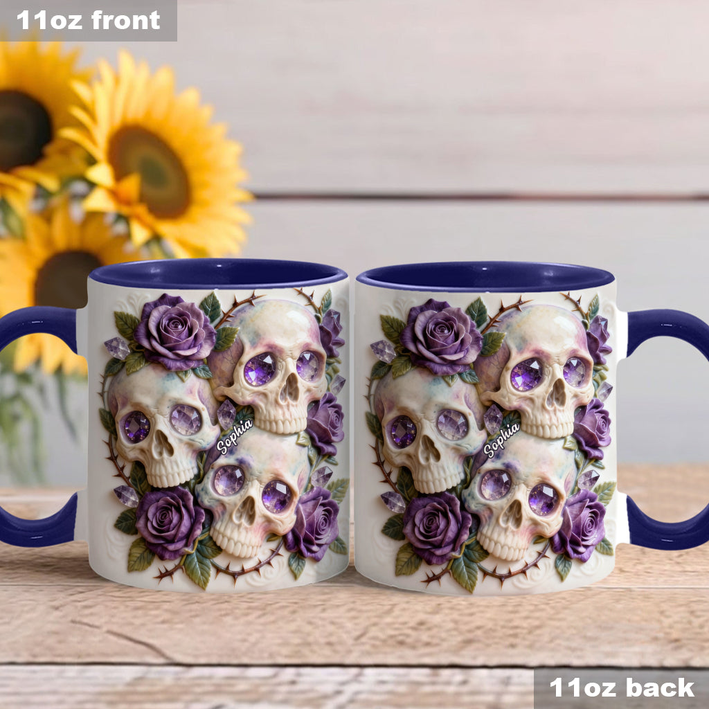 Skulls And Roses - Personalized Skull Accent Mug & Coaster