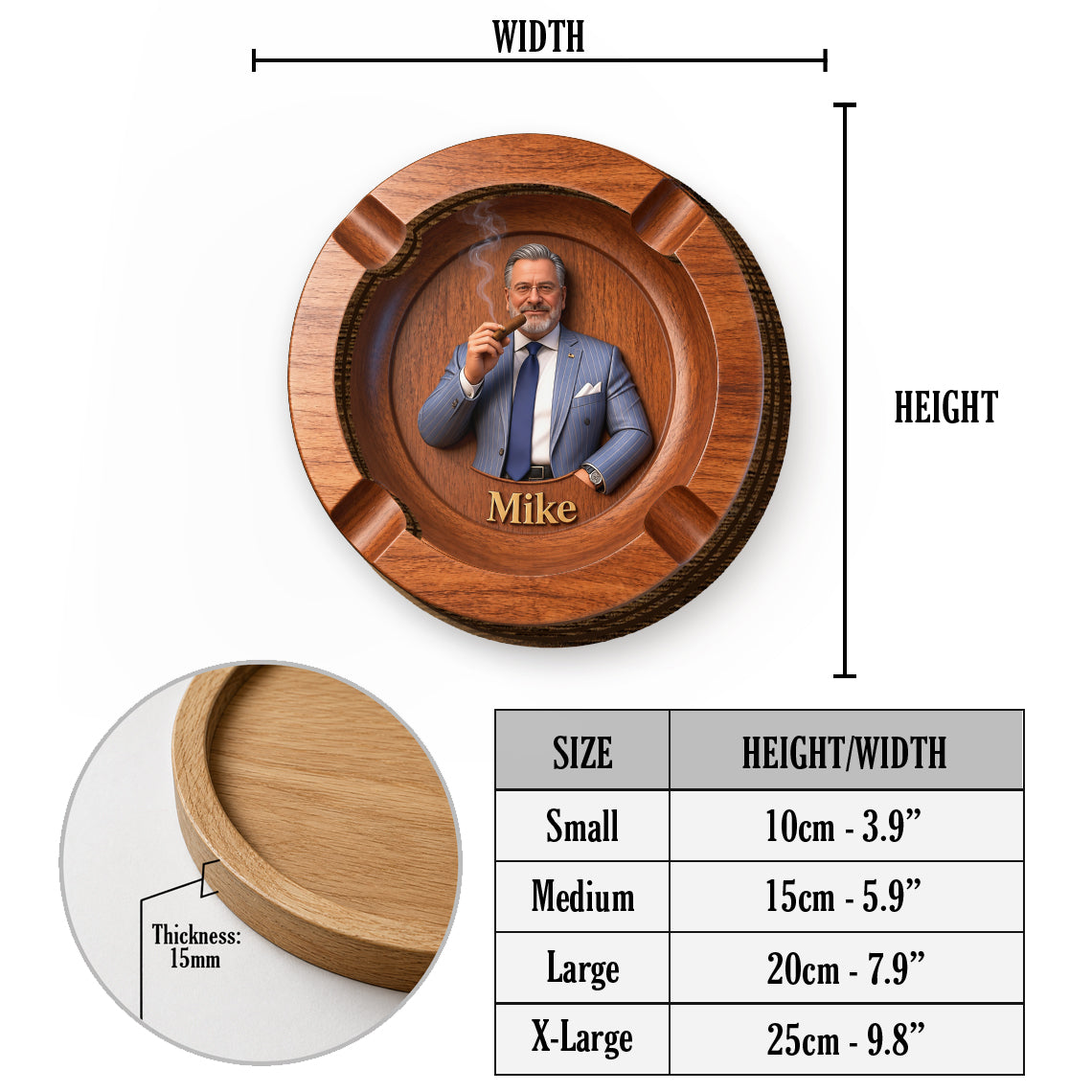 Luxury Gentleman Gift - Personalized Luxury Ashtray For Cigars