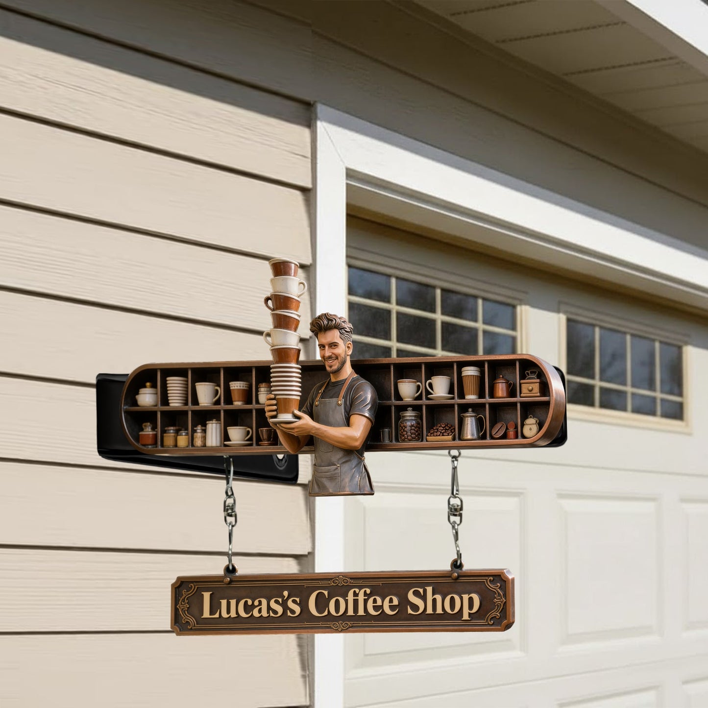 My Coffee Shop - Personalized Coffee Wooden Wall Mount Sign