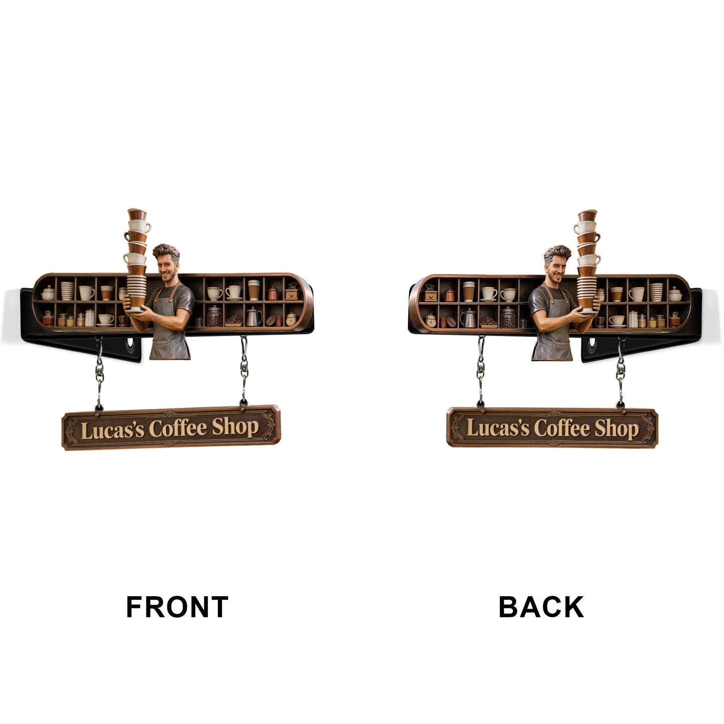 My Coffee Shop - Personalized Coffee Wooden Wall Mount Sign