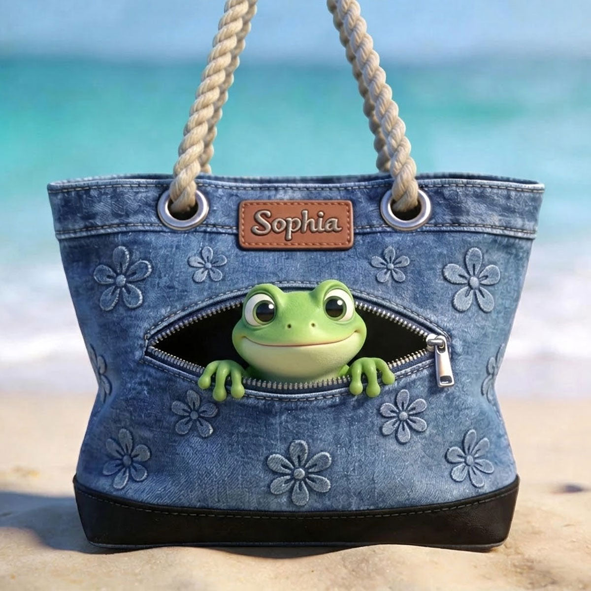 Love Frogs - Personalized Frog Beach Bag