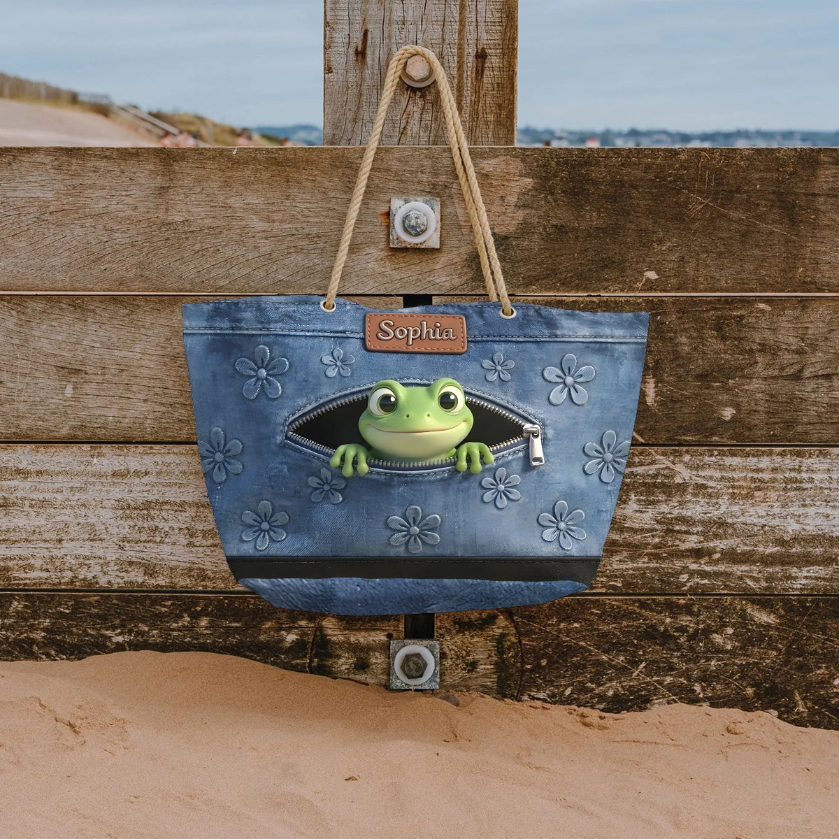 Love Frogs - Personalized Frog Beach Bag