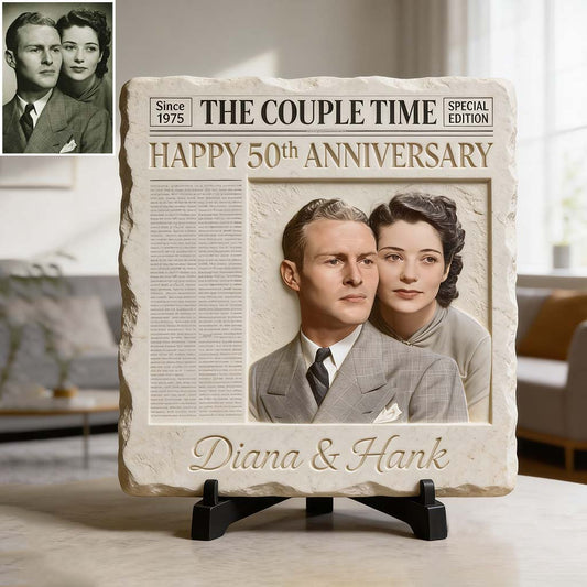 The Couple Times - Personalized Couple Square Shaped Stone