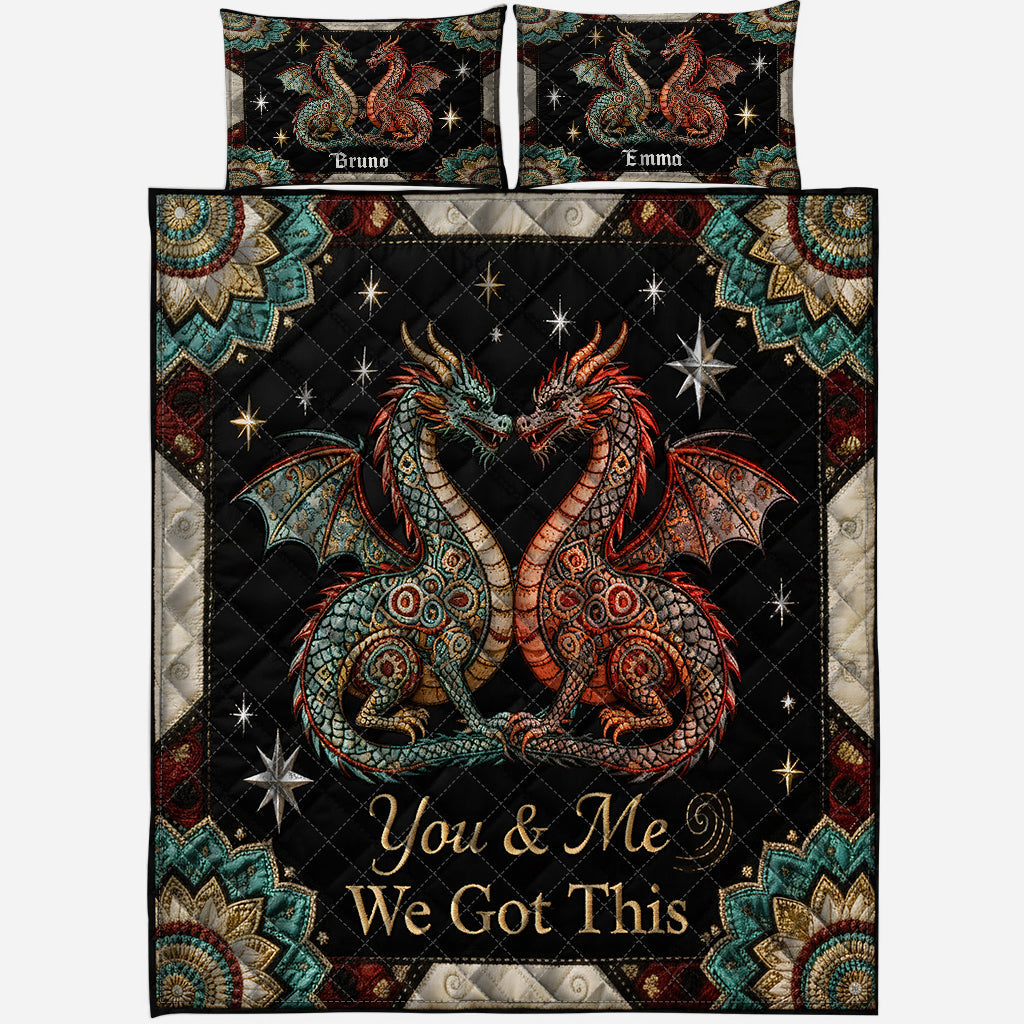You & Me We Got This - Personalized Dragon Quilt Set