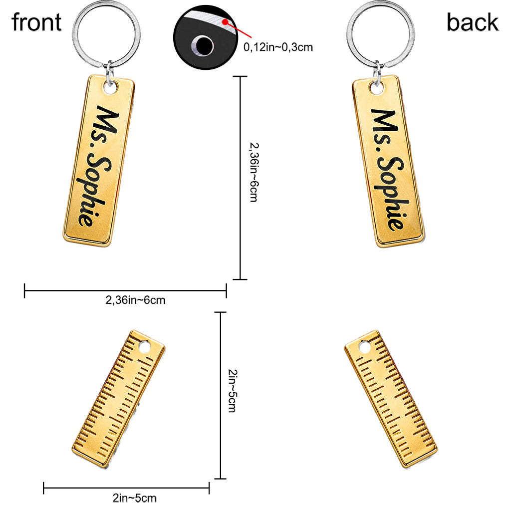 Teach With Love - Personalized Teacher Premium Keychain With Charms
