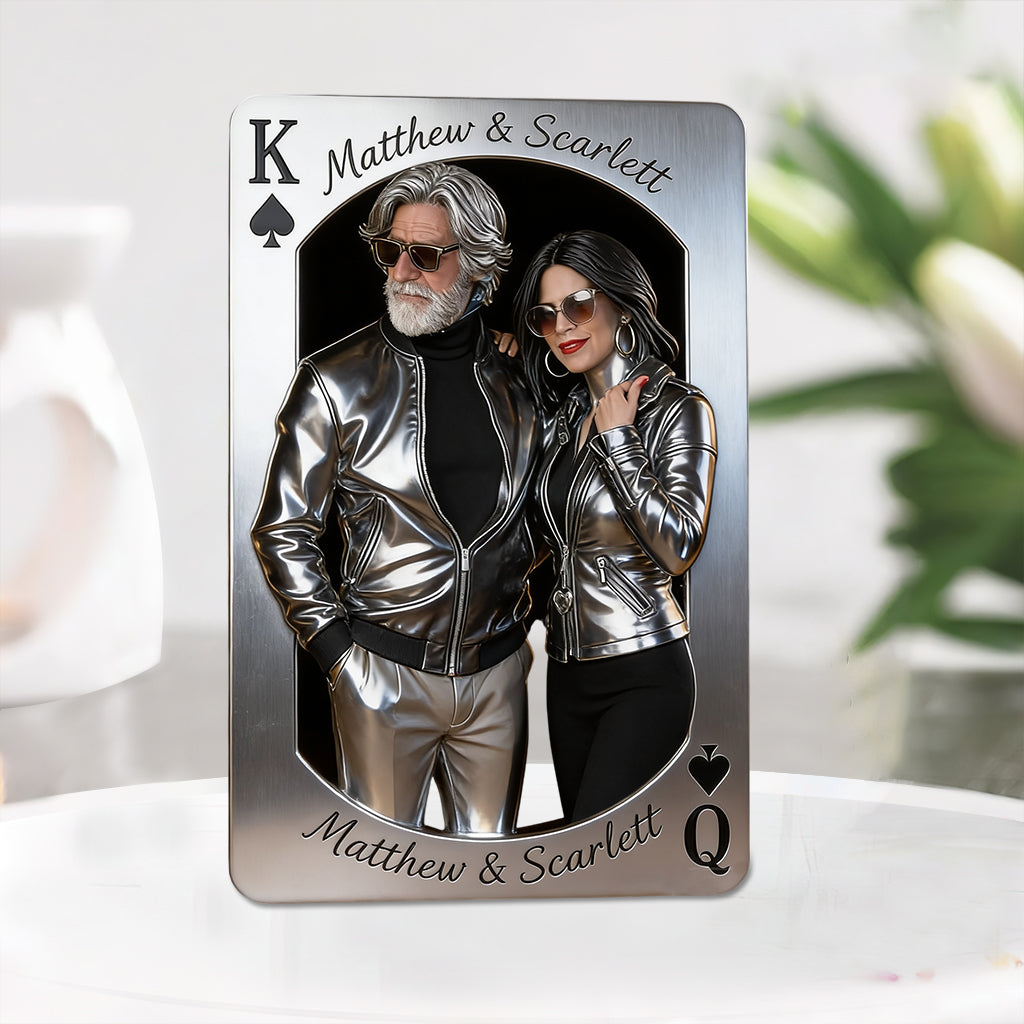 Playing Card King And Queen - Personalized Couple Custom Shaped Acrylic Plaque