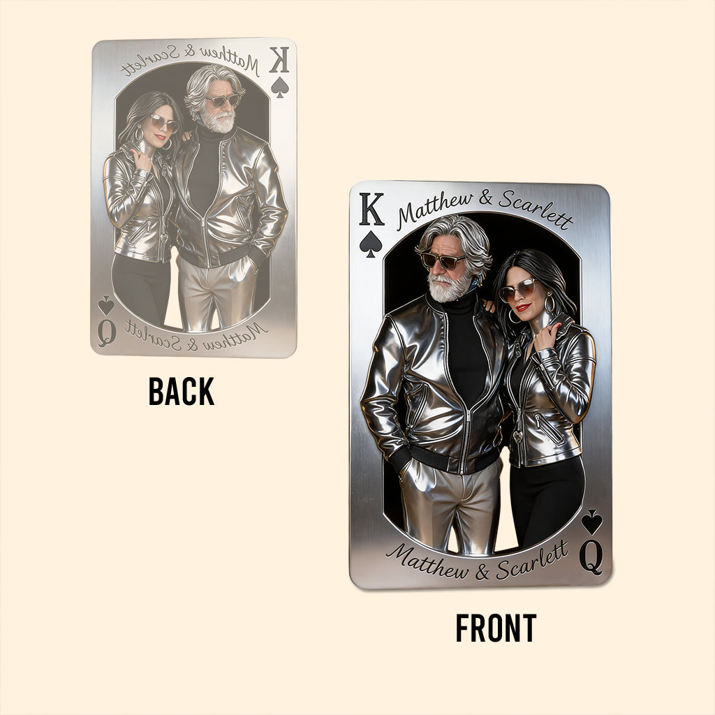 Playing Card King And Queen - Personalized Couple Custom Shaped Acrylic Plaque