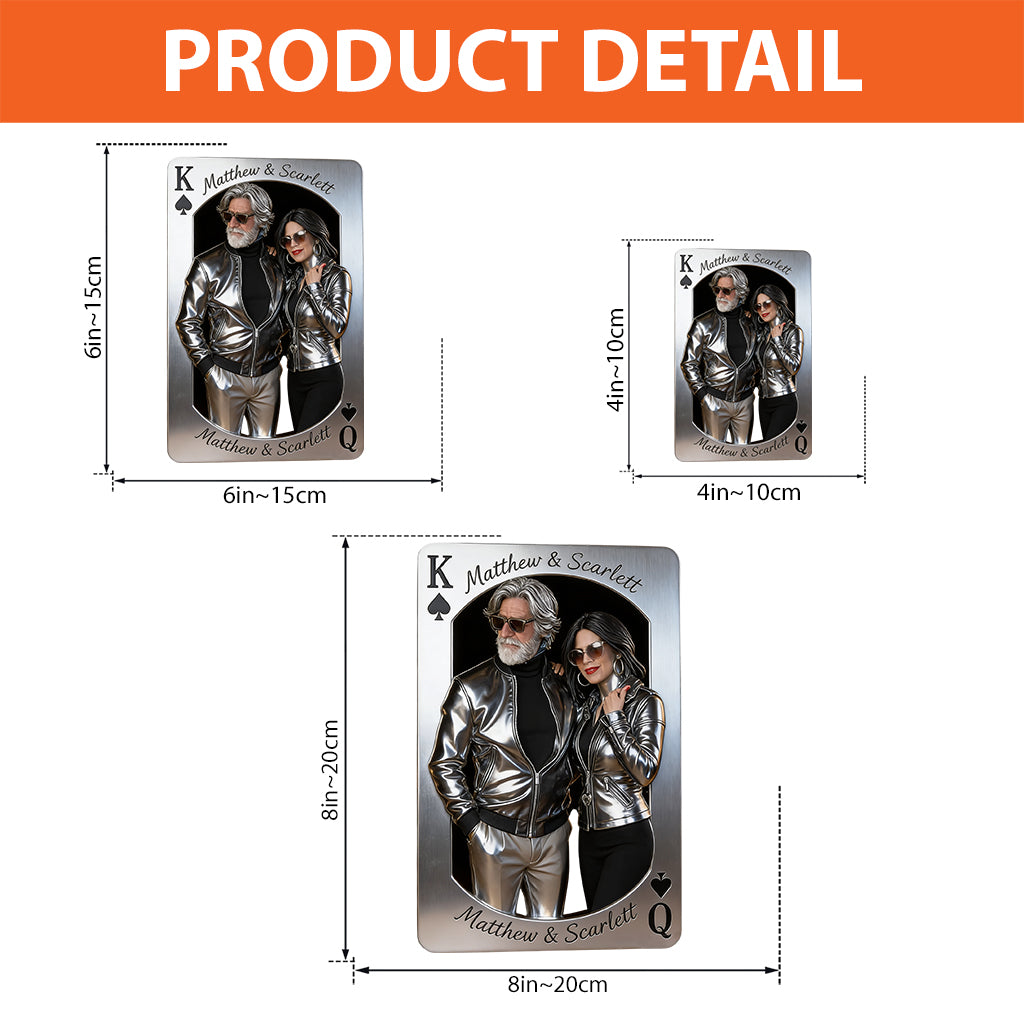 Playing Card King And Queen - Personalized Couple Custom Shaped Acrylic Plaque