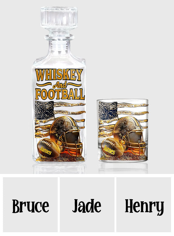 Whiskey And Football - Personalized Football Whiskey Decanter Set