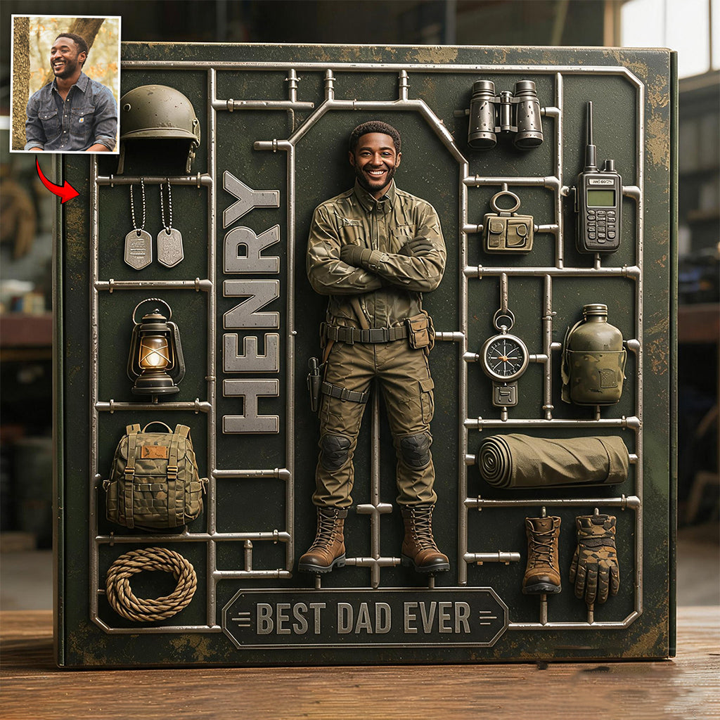 Perfect Father's Day Gift - Personalized Veteran Custom Shaped Acrylic Plaque