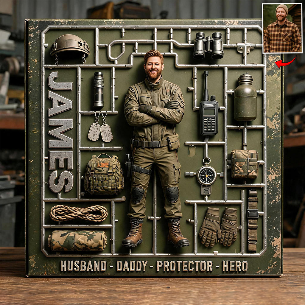 Perfect Father's Day Gift - Personalized Veteran Custom Shaped Acrylic Plaque