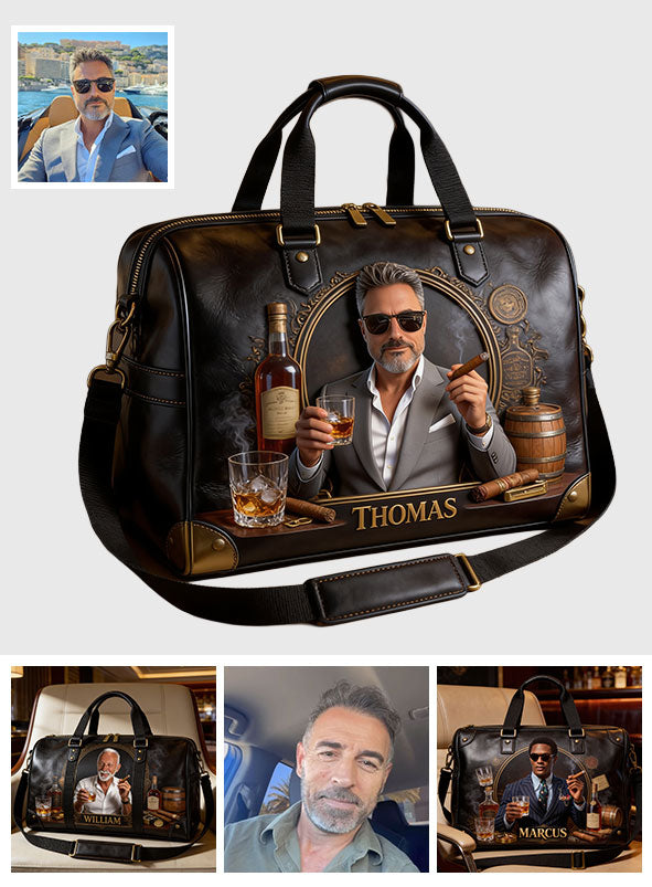 Whiskey And Cigar - Personalized Whisky Duffle Bag