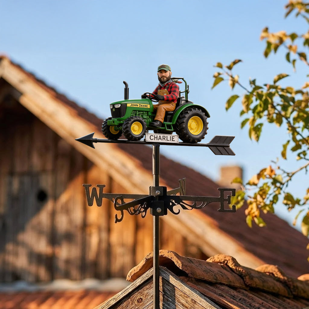 Easily Distracted By Tractors - Personalized Farmer Weather Vane