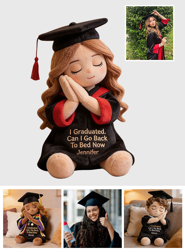 Can I Go To Bed Now - Personalized Graduation Premium Faux Fur Pillow