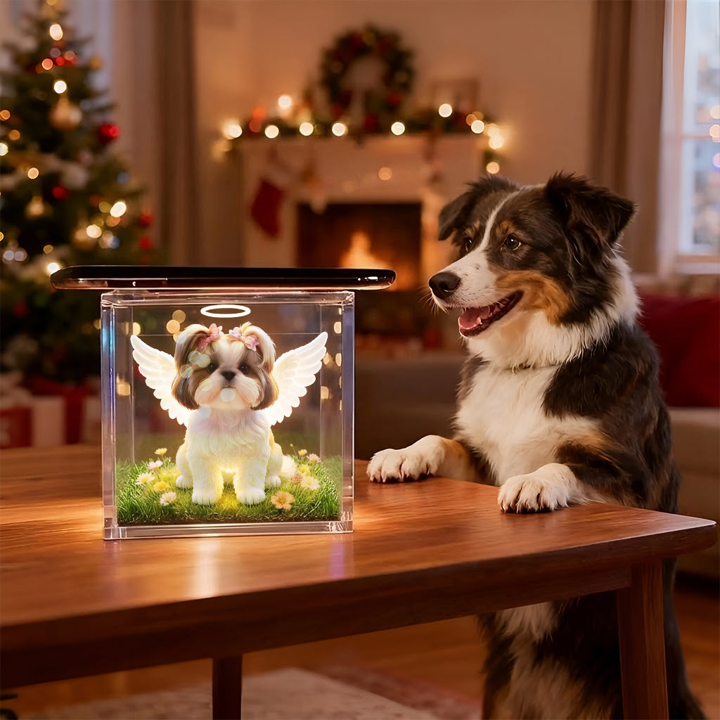 Your Wings Were Ready But My Heart Was Not - Personalized Dog 3D Memory Box