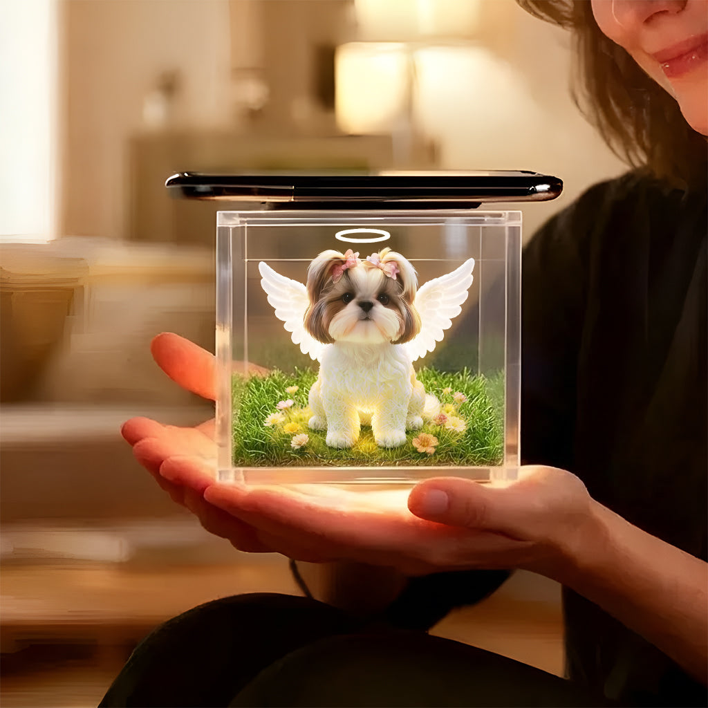 Your Wings Were Ready But My Heart Was Not - Personalized Dog 3D Memory Box