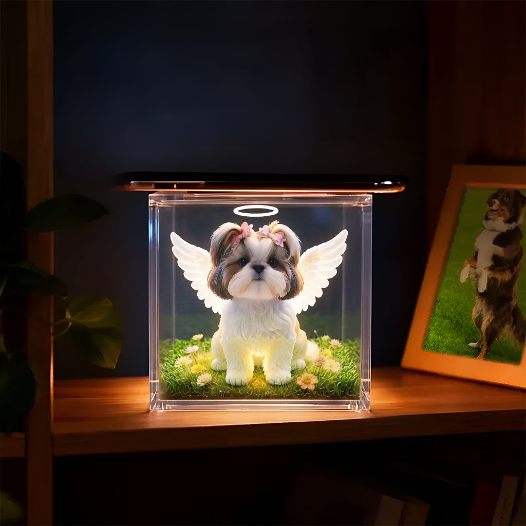 Your Wings Were Ready But My Heart Was Not - Personalized Dog 3D Memory Box