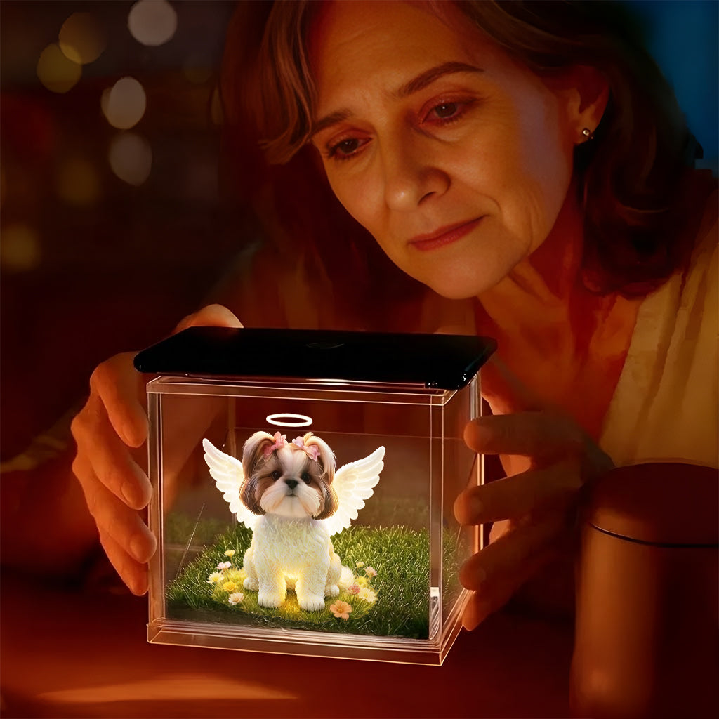 Your Wings Were Ready But My Heart Was Not - Personalized Dog 3D Memory Box