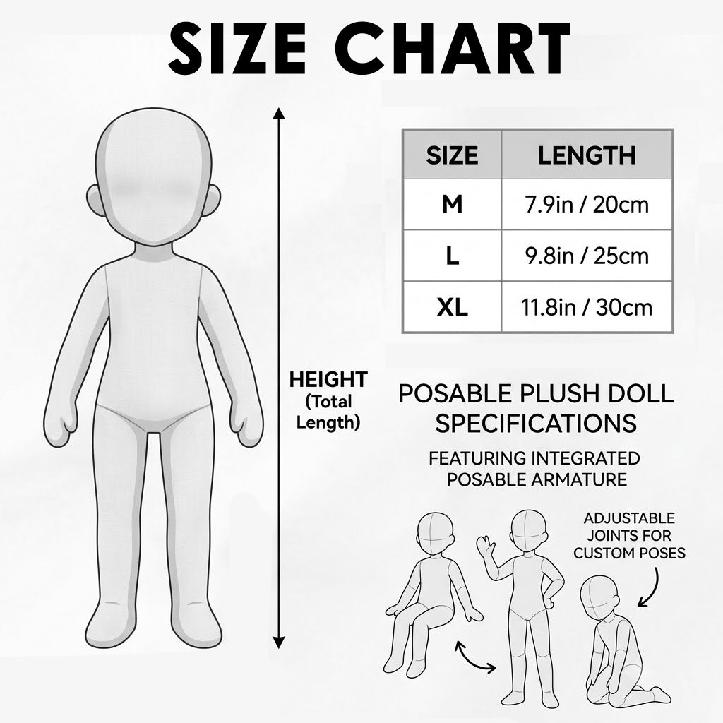 Custom From Any Photo - Personalized Memorial Posable Plush Doll