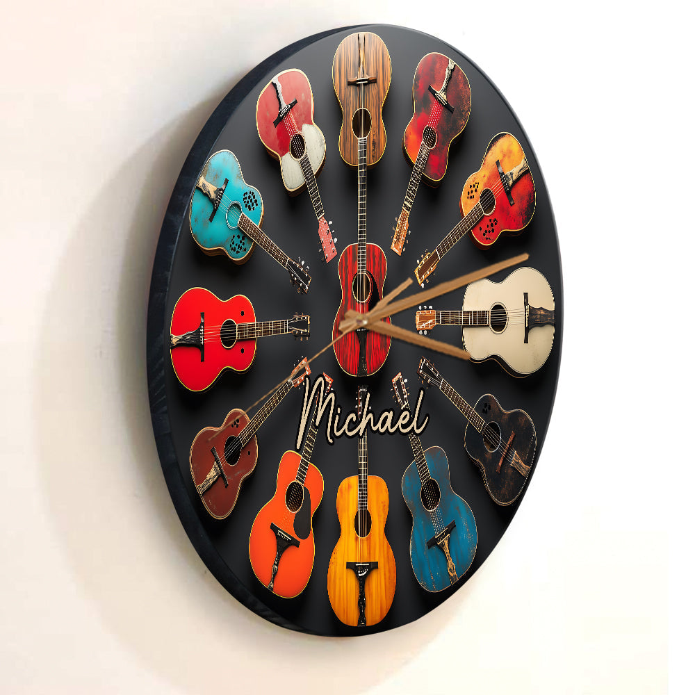 Rock & Roll - Personalized Guitar Wall Clock
